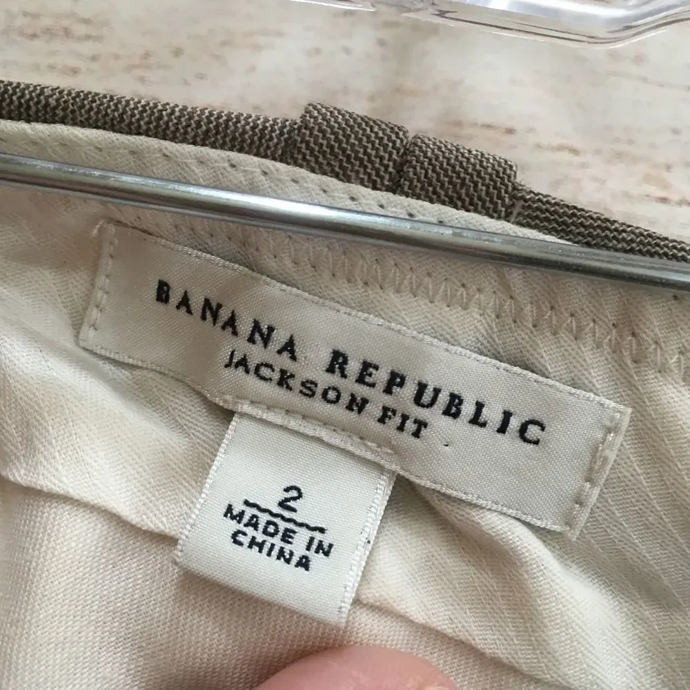 BANANA REPUBLIC JACKSON FIT WIDE LEG PANTS IN WINDOWPANE‎ PLAID WOOL - Picture 6 of 7